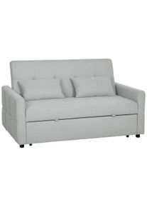 HOMCOM Three-Way Two-Seater Sofa Bed - Light Grey | Aosom Ireland