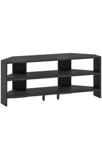 HOMCOM Corner TV Stand with 2 Open Shelves for 47 Inch TV - Black | Aosom Ireland