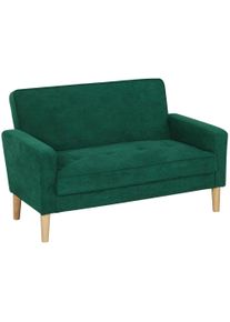 HOMCOM Two-Seater Velvet-Feel Sofa - Green | Aosom Ireland