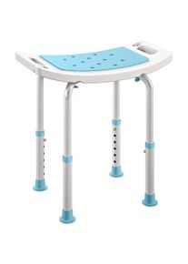 HOMCOM Shower Chair, Adjustable Height Shower Stool with Aluminium Frame and Non-Slip Feet, Bathtub Stool Seat with Padded Seat for Elderly Disabled Handicap, Turquoise | Aosom Ireland