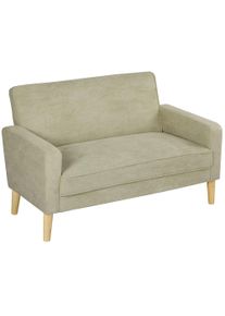 HOMCOM Two-Seater Velvet-Feel Sofa - Beige | Aosom Ireland