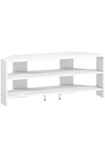 HOMCOM Corner TV Stand with 2 Open Shelves for 47 Inch TV - White | Aosom Ireland
