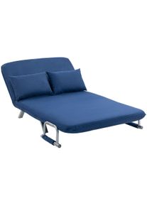 HOMCOM Two-Seater Click-Clack Sofa Bed - Dark Blue | Aosom Ireland