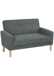 HOMCOM Two-Seater Velvet-Feel Sofa - Grey | Aosom Ireland