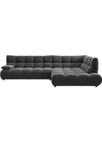Ecksofa Home Affaire "Graceland, mit klappbarer Armlehne, Breite 324 cm", grau (anthrazit), B:324cm H:85cm T:211cm, 100% Polyester, Sofas, Ecksofa, mit eleganter Steppung, Rundumbezug & weicher Polsterung