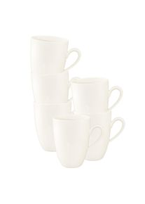 Becher Seltmann Weiden "Henkelbecher Savona Fine Diamond 350 ml 6er Set creme", beige (creme), B:10,6cm H:10,6cm, Porzellan, Trinkgef&auml;&szlig;e, Becher, Sp&uuml;lmaschinenfest, Mikrowellensicher, Ofenfest