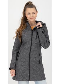 Softshellmantel DEPROC Active "SHELBY PEAK XII Softshell Kurzmantel Longjacket", Damen, Gr. 36 (S), schwarz, Softshell, 100% Polyester, tailliert ca. Mitte Oberschenkel, hoch geschlossener Ausschnitt, eingesetzt gerader Abschluss mit Klettverschl&uuml;ssen, M&auml;ntel Softshellmantel, leichter Softshell Kurzmantel mit abnehmbarer Kapuze