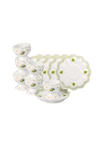 Villeroy & Boch Eierbecher VILLEROY & BOCH "Eierbecher mit Unterteller Easter Delight 6er Set gr&uuml;n", gr&uuml;n, B:9,9cm H:6,3cm &Oslash;:9,9cm, Porzellan, Eierbecher, Eierbecher, Mikrowellengeeignet