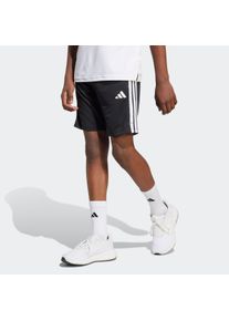 Shorts adidas Sportswear "TRAIN ESSENTIALS 3-STREIFEN KIDS", Damen, Gr. 140, N-Gr, schwarz-wei&szlig; (schwarz, wei&szlig;,), Obermaterial: 100% Polyester, Hosen Shorts