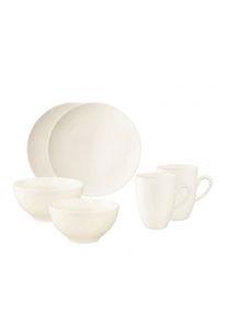 Geschirr-Set Seltmann Weiden "Fr&uuml;hst&uuml;cks-Set Savona Fine Diamond 6er Set creme", beige (creme), 6, Porzellan, Geschirr-Sets, Geschirr-Set, Sp&uuml;lmaschinenfest, Mikrowellensicher, Ofenfest