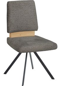 Esszimmerstuhl MASSIVLINE & MORE "Br&uuml;gge 300", grau (grau, schwarz, grau), B:48cm H:92cm T:59,5cm, Holzwerkstoff, Metall, Stoff, St&uuml;hle, Esszimmerstuhl