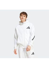 Kapuzensweatshirt adidas Sportswear "NEW ADIDAS Z.N.E. ZIP-HOODIE", Herren, Gr. L, wei&szlig;, Obermaterial: 57% Polyester, 43% Baumwolle, normal, Rundhals, angesetztes B&uuml;ndchen, Sweatshirts Kapuzensweatshirt, f&uuml;r sportliche Aktivit&auml;ten, aus Polyester und Baumwolle