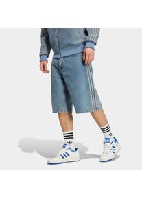 Shorts adidas originals "FIREBIRD ADICOLOR DENIM-JORTS MITTELHOHER BUND BEIN GERADE GESCHNITTEN", Herren, Gr. 38 (54), N-Gr, worn blau denim, normal, gr., Obermaterial: 100% Baumwolle, Hosen Shorts