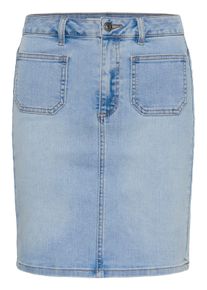 Jeansrock Kaffe "Denimrock KAkarla", Damen, Gr. 34, blau (light blau washed denim), Obermaterial: 75% Baumwolle CO. 13% Viskose CV. 10% Polyester PES. 2% Elasthan EL., R&ouml;cke Jeansrock