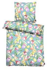 Bettw&auml;sche Apelt "Tulip", blau, B/L: 135cm x 200cm, 1 Stk., 1 Stk., Satin, B/L: 80cm x 80cm, 2 tlg., Satin, Obermaterial: 100% Baumwolle, Bettw&auml;sche, Bettw&auml;sche, Bettw&auml;sche-Set mit Rei&szlig;verschluss, Baumwoll-Satin, Digitaldruck