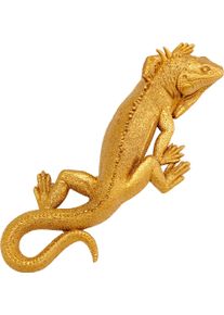 Wanddekoobjekt KARE DESIGN "Wandobjekt Lizard 31x11cm", gold (goldfarben), B:11cm H:30cm T:6cm, Polyresin, Wanddekoobjekte, Wanddekoobjekt