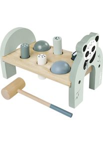 Klopfbank Eichhorn, gr&uuml;n (holzfarben, hellgr&uuml;n, hellgrau), Motorikspielzeug, KinderB:23cm H:15cm T:13cm, Holz, Klopfbank, aus Holz, B:23cm H:15cm T:13cm
