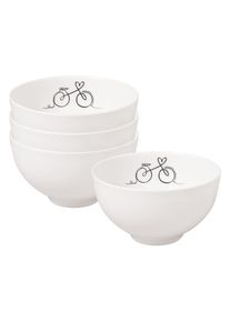 Villeroy & Boch Schale VILLEROY & BOCH "Bols Statement Lines &oslash; 13,8 cm 4er Set wei&szlig;", wei&szlig;, Sch&uuml;sseln, Schale