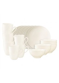 Geschirr-Set Seltmann Weiden "Fr&uuml;hst&uuml;cksservice Savona Fine Diamond 18er Set creme", beige (creme), 18, Porzellan, Geschirr-Sets, Geschirr-Set, Sp&uuml;lmaschinenfest, Mikrowellensicher, Ofenfest