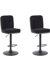 Barhocker Hela "VILA", schwarz (schwarz, vintage anthrazit), B:42,5cm H:102cm T:56cm, 100% Polyester, Hocker, Barhocker, 360 drehbar, h&ouml;henverstellbar, Materialkombi