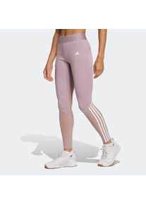 Trainingstights adidas Performance "HYPERGLAM FULL-LENGTH LEGGINGS", Damen, Gr. XL, N-Gr, lila (preloved fig, wei&szlig;, normal, gr.), Obermaterial: 85% Polyester, 15% Elasthan, Hosen Trainingstights