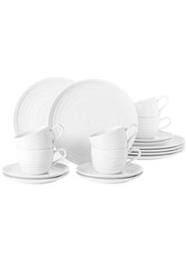 Geschirr-Set Seltmann Weiden "Kaffeeservice Terra 18er Set", wei&szlig;, 18, Porzellan, Geschirr-Sets, Geschirr-Set, Sp&uuml;lmaschinenfest, Mikrowellensicher, Ofenfest