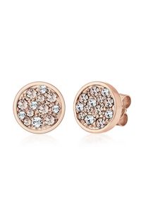 Paar Ohrstecker Elli "Ohrringe Kreis Kristalle Funkelnd 925 Silber", rosa (rosegold), Ohrringe, Damen, Silber 925 (Sterlingsilber), Paar Ohrstecker