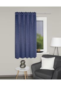 Vorhang Home Wohnideen "CIELO" Gr. 1, blau (dunkelblau), B:135cm H:175cm, Polyester, Gardinen, Vorhang, Kombibandschal CIELO mit Glitzerdruck