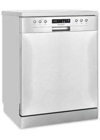 Exquisit Standgeschirrsp&uuml;ler, Energieeffizienz: D, silber (silberfarben), B:59,8cm H:84,5cm T:60cm, Geschirrsp&uuml;ler, Stand-/Unterbauger&auml;t, 14 Ma&szlig;gedecke &ndash; 6 Programme mit LED & Timer, Standgeschirrsp&uuml;ler