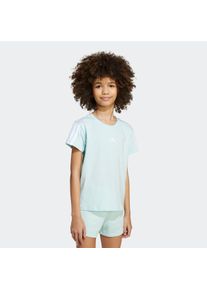 T-Shirt adidas Sportswear "JG 3S TEE 160", M&auml;dchen, Gr. 170, halo mint, wei&szlig;, Obermaterial: 100% Baumwolle, Rundhals, Shirts T-Shirt, f&uuml;r Kinder, mit Rundhalsausschnitt, ohne Verschluss, aus Baumwolle