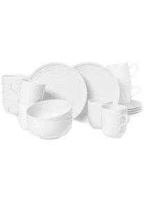 Geschirr-Set Seltmann Weiden "Fr&uuml;hst&uuml;cks-Set Terra 18er Set", wei&szlig;, 18, Porzellan, Geschirr-Sets, Geschirr-Set, Sp&uuml;lmaschinenfest, Mikrowellensicher, Ofenfest
