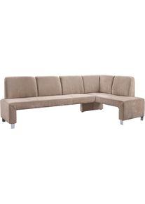 Eckbank exxpo - SOFA FASHION "Intenso, viele Bezugsstoffe Cord, Struktur 243/158 cm (B/T)", beige, B:243cm H:92cm T:158cm, Zusammensetzung: Polyester 100%, Sitzb&auml;nke, Eckbank, hohe Bodenfreiheit, frei im Raum stellbar, hoher Sitzkomfort