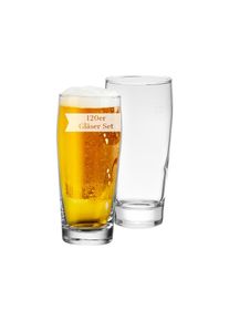 Bierglas Van Well "Willi Becher geeicht Gastro 0,2 l 120er Set transparent", bunt (transparent), B:6cm H:14cm &Oslash;:6cm, Glas, Trinkgef&auml;&szlig;e, Bierglas, Sp&uuml;lmaschinengeeignet