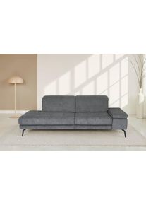 Recamiere DIE PLANBAR "MP-IN20126 L-Form mit Federkern-Polsterung", anthrazit, B:230cm H:82cm T:115cm, 100% Polyester, Sofas, Recamiere, mit Kopfteilverstellung, wahlweise mit Drehsitz-Funktion