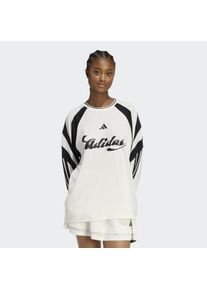 Langarmshirt adidas Sportswear "W HER LS", Damen, Gr. XS, sanftes wei&szlig;, schwarz, Obermaterial: 100% Polyester, normal, Rundhals, Shirts Langarmshirt