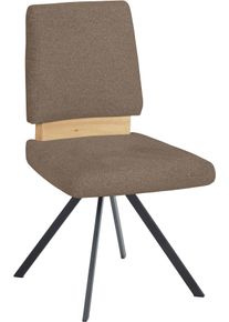 Esszimmerstuhl MASSIVLINE & MORE "Br&uuml;gge 300", braun (mittelbraun, schwarz, mittelbraun), B:48cm H:92cm T:59,5cm, Holzwerkstoff, Metall, Stoff, St&uuml;hle, Esszimmerstuhl