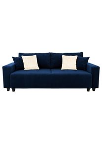 Luca Bessoni , Blau , Holz, Metall, Textil, Holzwerkstoff , Birke, Fichte, Kiefer , massiv, teilmassiv, Sperrholz , F&uuml;llung: Silikon, Schaumstoffflocken,Silikon, Schaumstoffflocken , 240x119 cm , Bettkasten erh&auml;ltlich, Stoffauswahl, Schlafen auf Sitzh&ouml;he, Bettfunktion erh&auml;ltlich, R&uuml;cken echt, individuell planbar , Wohnzimmer, Sofas & Couches, Wohnlandschaften, Wohnlandschaften mit Bettfunktion
