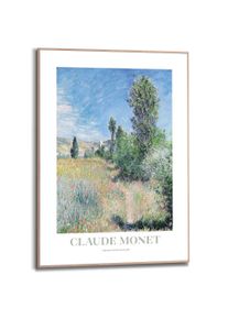 Poster Reinders "Monet - landscape in Ile Saint-Martin", blau (farbe bild(er): blau), B:50cm H:70cm T:2,2cm, Bilder, Poster, Wohnzimmer - Blau - MDF - Kunst - 50x70 cm