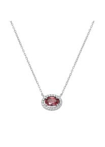 Collier "Collier Ziersteine, Zirkonia wei&szlig;, Silber 925", orange, Giorgio Martello MILANO, Halsketten, Damen, Silber 925 (Sterlingsilber), Collier