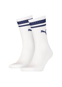 Socken Puma "Puma UNISEX HERITAGE CREW SOCK", Damen, Gr. 35-38, wei&szlig; (wei&szlig;, blau), Baumwollmischung, normal, Socken Socken, Komfort-Passform, gepolsterte Sohle