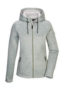 Fleecejacke Killtec "KOW 5 WMN KNTFLC JCKT", Damen, Gr. 42, graugr&uuml;n, Obermaterial: 100% Polyester, Jacken Fleecejacke, Strickfleecejacke mit verstellbarer Kapuze und Kinnschutz