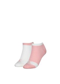 Sneakersocken Calvin Klein Jeans "CKJ WOMEN SNEAKER 2P GLOSSY", Damen, Gr. 39-42, pink (wei&szlig;, pink), Baumwollmischung, normal, Socken Sneakersocken, Markenlogo, niedriger Schnitt