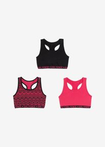 bonprix Biustonosz bustier z miękkiej bawełny organicznej (3 szt.), czarny, 164/170