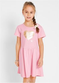 bonprix Rochie din jerse 100% bumbac organic (2buc./pac.), roz, 152/158