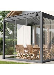 Glasschiebet&uuml;ren f&uuml;r Pergola | 3 m, anthrazit
