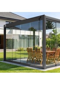Glasschiebet&uuml;ren f&uuml;r Pergola | 4 m, anthrazit