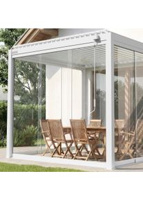 Glasschiebet&uuml;ren f&uuml;r Pergola | 3 m, wei&szlig;