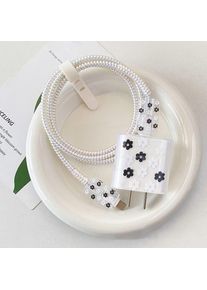 Heart Flower Charger Protector Cover For iPhone 14 15 16 Pro Max Power Adapter Cable Winder Sleeve Data Line Charging Accessory