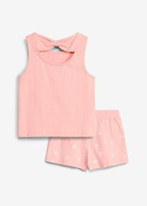 bonprix Top și pantaloni scurți 100% din bumbac organic (set/2piese), roz, 134