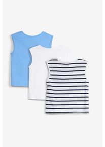 bonprix Maiou sport din bumbac organic 100% (set/ 3 buc.), albastru, 116